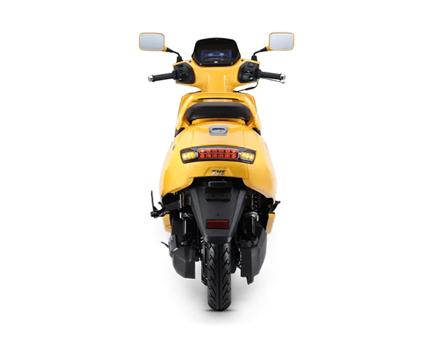 TVS iQube S Electric Scooter Lucid Yellow Colour Rear View